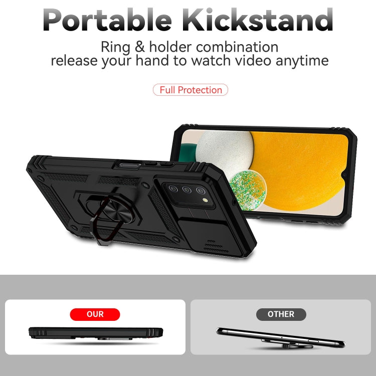 For Samsung Galaxy A02s / A03s 166mm Sliding Camshield Holder Phone Case(Black) - free shipping - PMC TechLife - Order now!