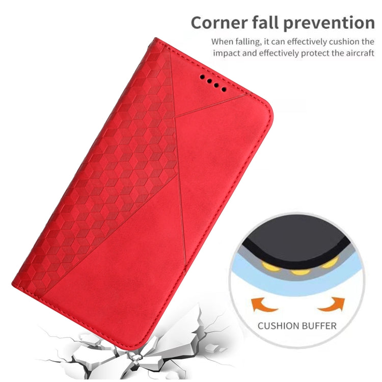 For Tecno Spark 7 Diamond Splicing Skin Feel Magnetic Leather Phone Case(Red) - Tecno Cases by PMC TechLife | Online Shopping South Africa | PMC TechLife | Buy Now Pay Later Mobicred