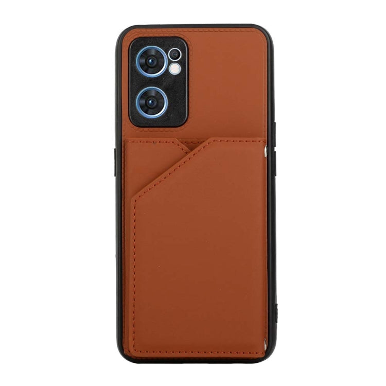 For OPPO Reno7 5G Skin Feel PU + TPU + PC Phone Case(Brown) - OPPO Cases by PMC TechLife | Online Shopping South Africa | PMC TechLife | Buy Now Pay Later Mobicred