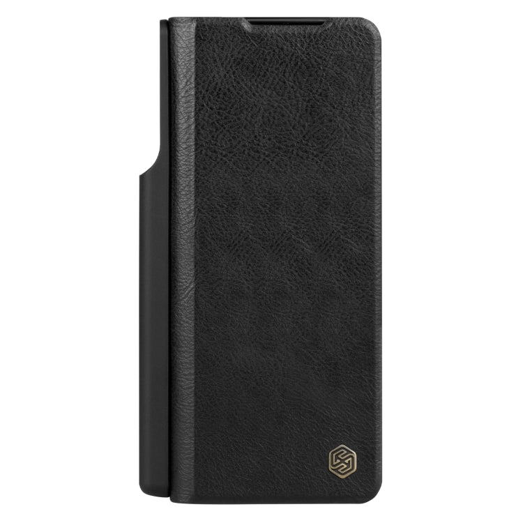 For Samsung Galaxy Z Fold3 / W22 5G NILLKIN QIN Series Crazy Horse Texture Leather Case(Black) - Galaxy Phone Cases by NILLKIN | Online Shopping South Africa | PMC Jewellery