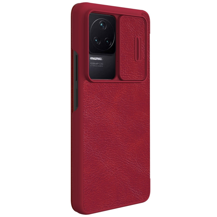 For Xiaomi Redmi K50 / K50 Pro NILLKIN QIN Series Pro Sliding Camera Cover Leather Phone Case(Red) - Xiaomi Cases by NILLKIN | Online Shopping South Africa | PMC Jewellery