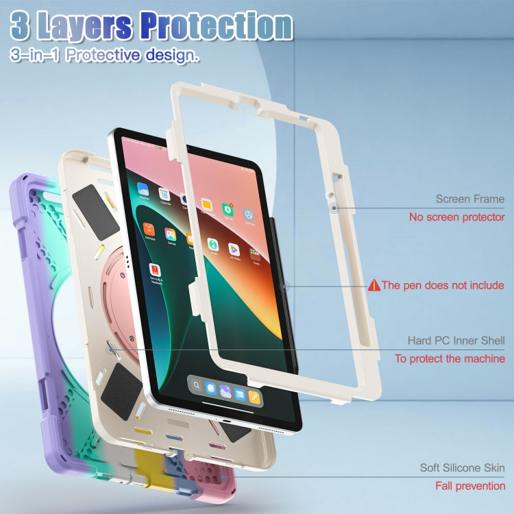 For Xiaomi Pad 5 / Pad 5 Pro Silicone + PC Tablet Protective Case(Colorful Pink) -  by PMC TechLife | Online Shopping South Africa | PMC TechLife
