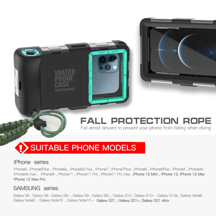 RedPepper 2nd Generation Diving Waterproof Protective Case, Waterproof depth: 15m(Black + Blue) - free shipping - PMC TechLife - Order now!