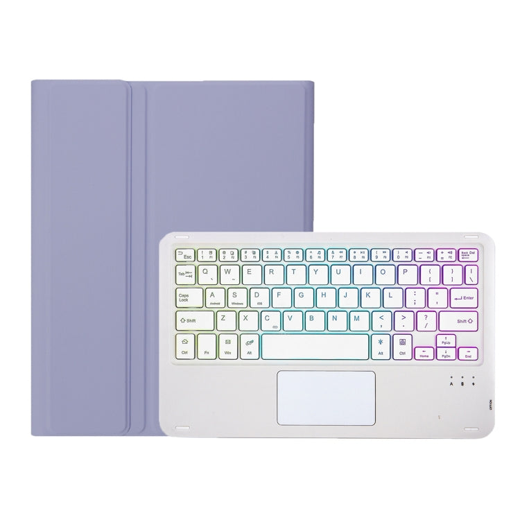 For Samsung Galaxy Tab S6 Lite A610B-AS Candy Color Backlight Bluetooth Keyboard Leather Tablet Case(Purple) - Samsung Keyboard by PMC TechLife | Online Shopping South Africa | PMC TechLife
