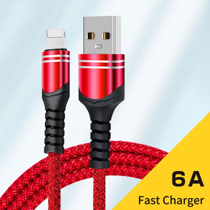 8 Pin 6A Woven Style USB Charging Cable, Cable Length: 1m(Red) - Normal Style Cable by PMC Jewellery | Online Shopping South Africa | PMC Jewellery