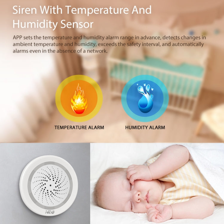 NEO NAS-AB02WT WiFi USB Siren Alarm with Temperature & Humidity Sensor - Others Alarm by NEO | Online Shopping South Africa | PMC Jewellery