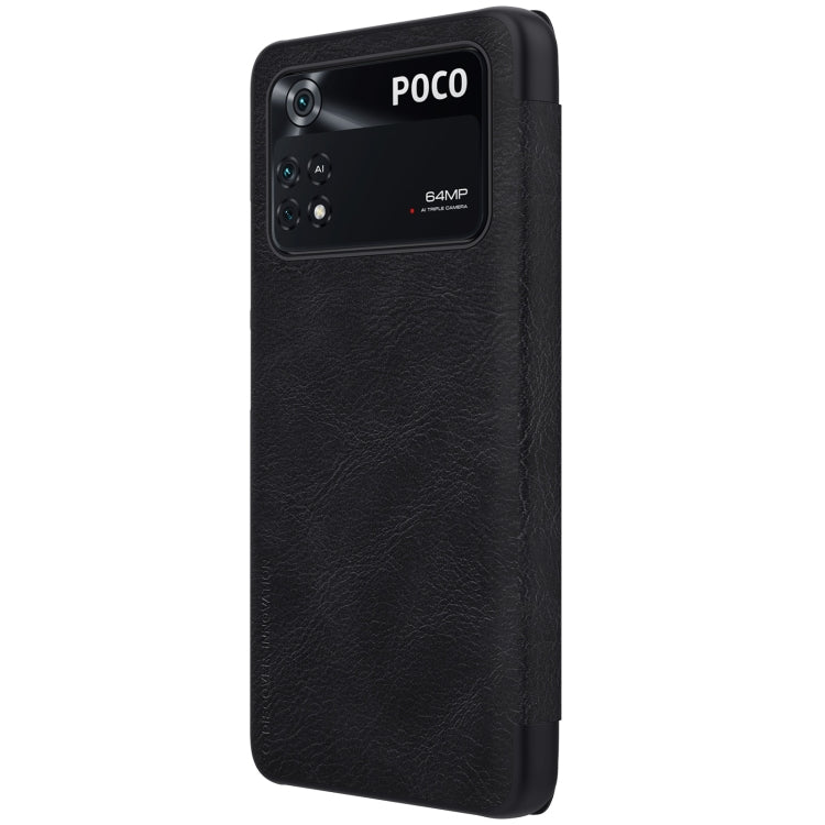 For Xiaomi Poco M4 Pro NILLKIN QIN Series Crazy Horse Texture Leather Phone Case(Black) - Xiaomi Cases by NILLKIN | Online Shopping South Africa | PMC Jewellery