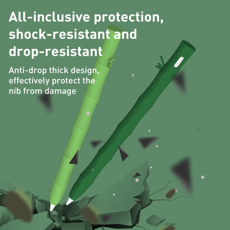 Bamboo Liquid Silicone Gel Stylus Pen Protective Case For Apple Pencil 1(Light Green) - Pencil Accessories by PMC TechLife | Online Shopping South Africa | PMC TechLife