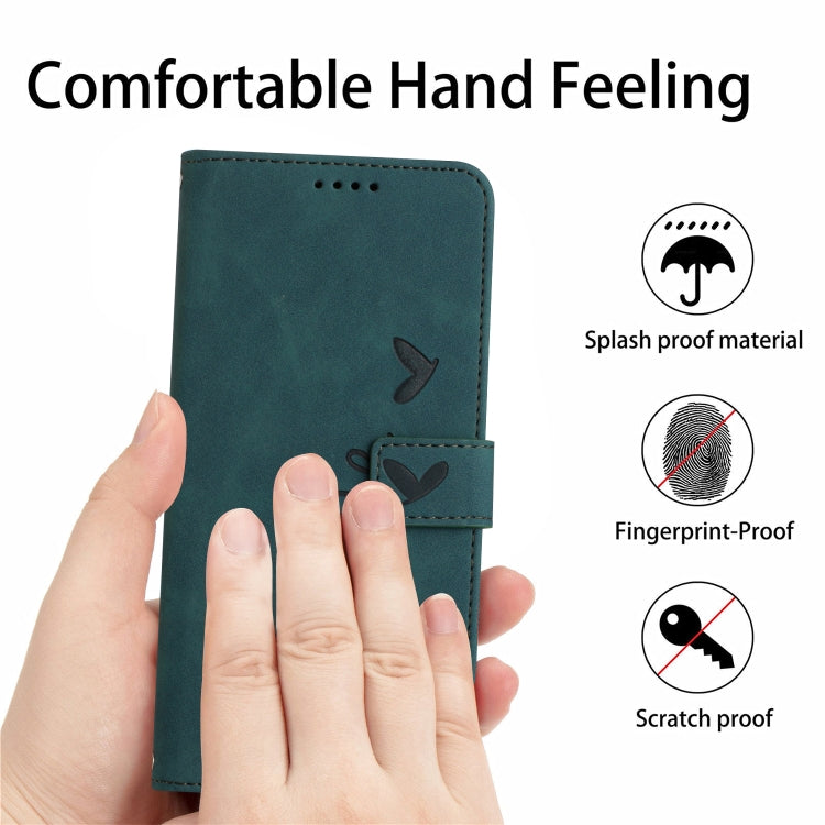 For Samsung Galaxy A03 Core Skin Feel Heart Pattern Leather Phone Case(Green) - Galaxy Phone Cases by PMC TechLife | Online Shopping South Africa | PMC TechLife | Buy Now Pay Later Mobicred
