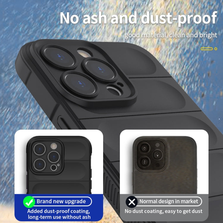 For iPhone 14 Magic Shield TPU + Flannel Phone Case (Black) - free shipping - PMC TechLife - Order now!