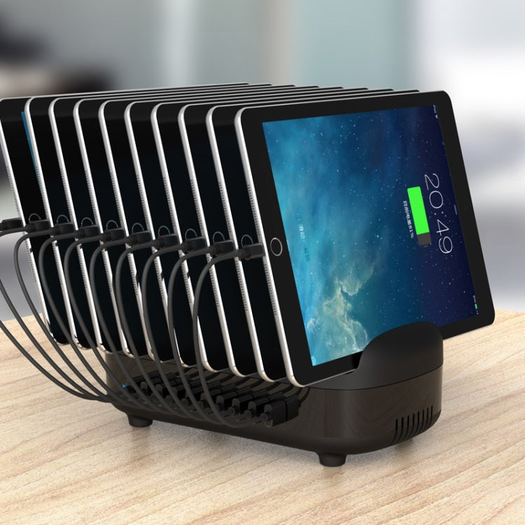 ORICO DUK-10P-DX 120W 5V 2.4A 10 Ports USB Charging Station, UK Plug(Black) - Multifunction Charger by ORICO | Online Shopping South Africa | PMC Jewellery | Buy Now Pay Later Mobicred