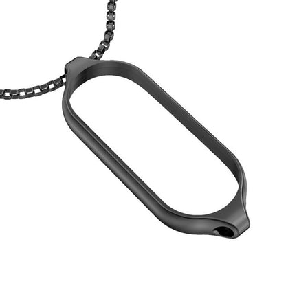 For Xiaomi Mi Band 5 / 6 MIJOBS Metal Pendant Stainless Steel Watch Necklace(Black) - Watch Bands by MIJOBS | Online Shopping South Africa | PMC Jewellery | Buy Now Pay Later Mobicred