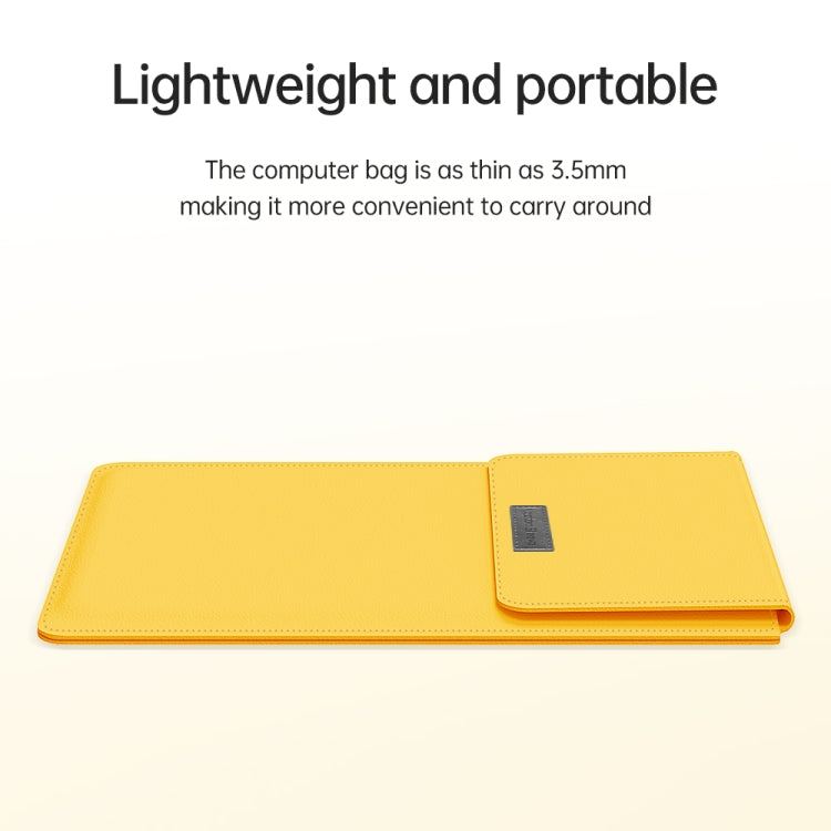 4 in 1 Lightweight and Portable Leather Computer Bag, Size:13/14 inches(Yellow) - 13.3 inch by PMC TechLife | Online Shopping South Africa | PMC TechLife