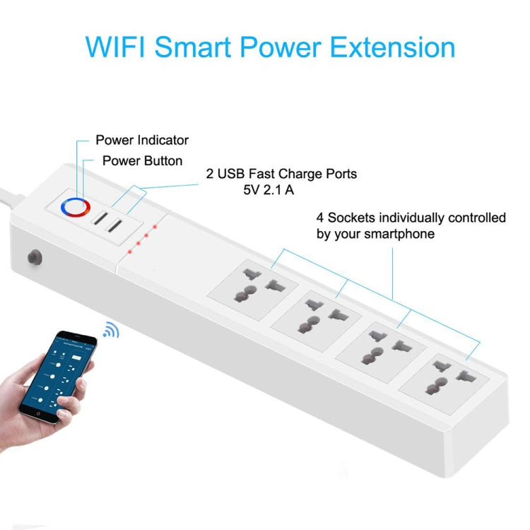 ZigBee 10A SM-SO306-M 4 Holes + 2 USB Multi-purpose Smart Power Strip(EU Plug) - Smart Socket by PMC Jewellery | Online Shopping South Africa | PMC Jewellery