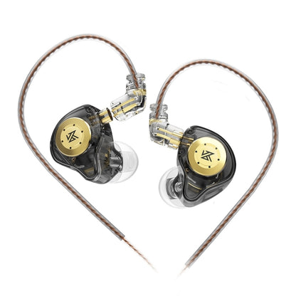 KZ-EDX PRO 1.25m Dynamic HiFi In-Ear Sports Music Headphones, Style:Without Microphone(Transparent Black) - In Ear Wired Earphone by KZ | Online Shopping South Africa | PMC Jewellery