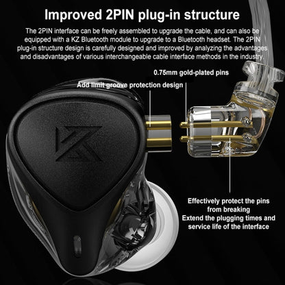 KZ-ZEX PRO 1.2m Electrostatic Coil Iron Hybrid In-Ear Headphones, Style:Without Microphone(Pearl Chrome) - In Ear Wired Earphone by KZ | Online Shopping South Africa | PMC Jewellery