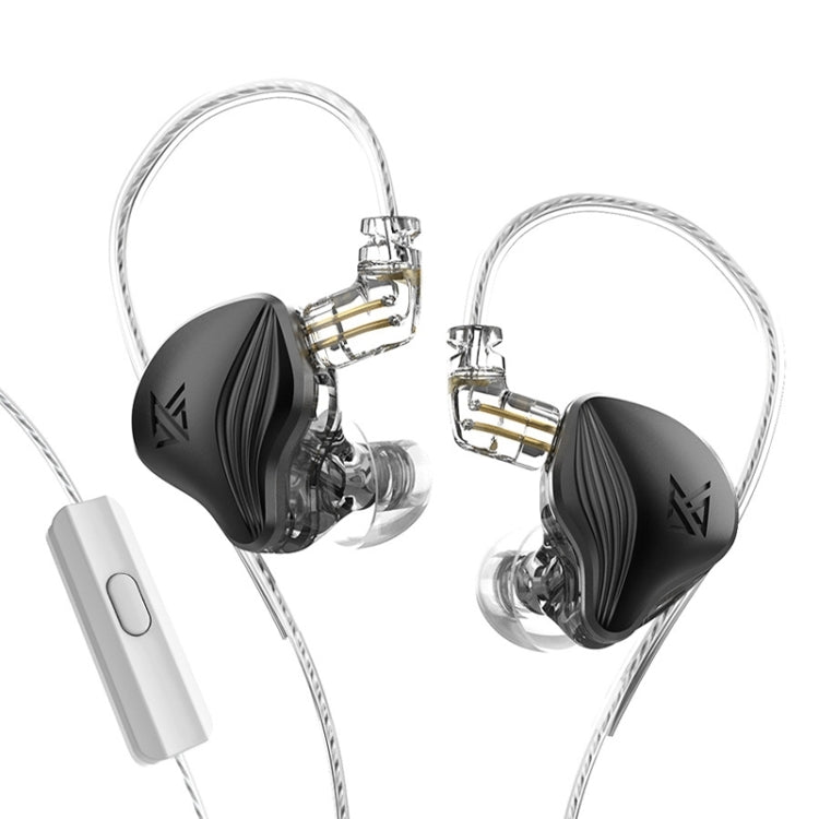 KZ-ZEX 1.2m Electrostatic Dynamic In-Ear Sports Music Headphones, Style:With Microphone(Black) - In Ear Wired Earphone by KZ | Online Shopping South Africa | PMC Jewellery
