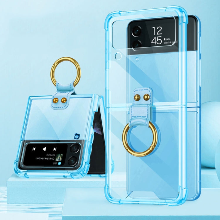 For Samsung Galaxy Z Flip4 GKK Airbag Protective Phone Case with Ring(Blue) - Galaxy Z Flip4 5G Cases by GKK | Online Shopping South Africa | PMC TechLife