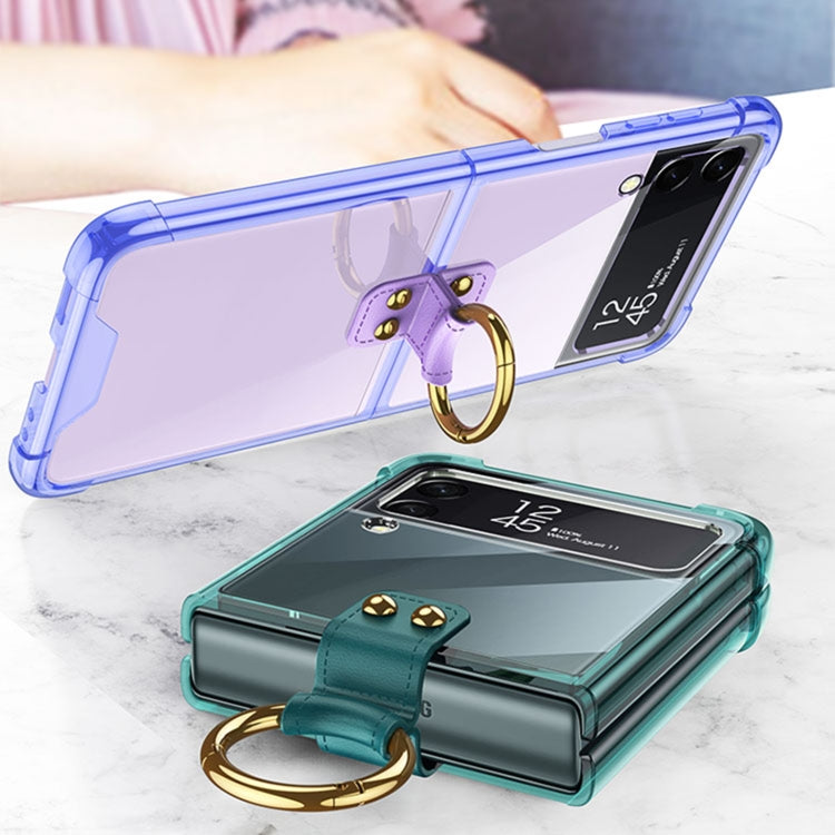 For Samsung Galaxy Z Flip4 GKK Airbag Protective Phone Case with Ring(Blue) - Galaxy Z Flip4 5G Cases by GKK | Online Shopping South Africa | PMC Jewellery