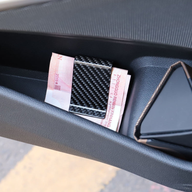 Car Carbon Fiber Card Holder Wallet Credit Card Clip(Matte) - Sunglasses & Glasses Clips by PMC Jewellery | Online Shopping South Africa | PMC Jewellery