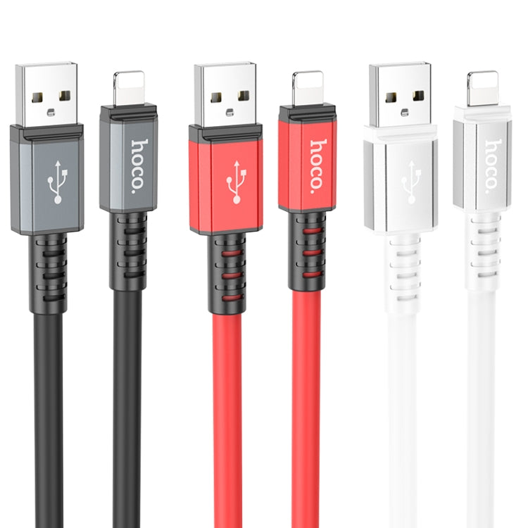 hoco X85 2.4A USB to 8 Pin Strength Charging Data Cable，Length：1m(Red) - Normal Style Cable by hoco | Online Shopping South Africa | PMC Jewellery