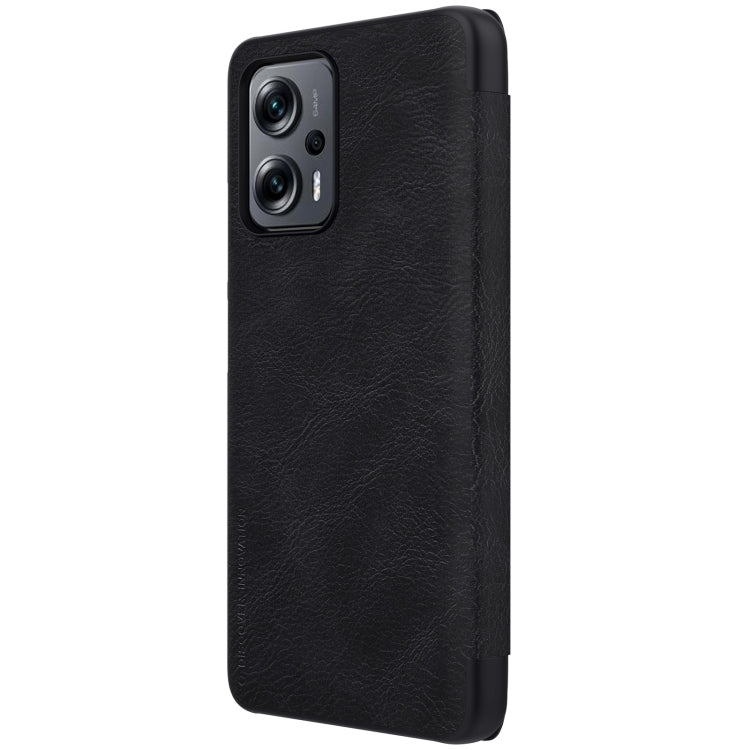 For Xiaomi Redmi Note 11T Pro/11T Pro+ 5G/Poco X4 GT 5G NILLKIN QIN Series Crazy Horse Texture Leather Phone Case(Black) - Xiaomi Cases by NILLKIN | Online Shopping South Africa | PMC Jewellery