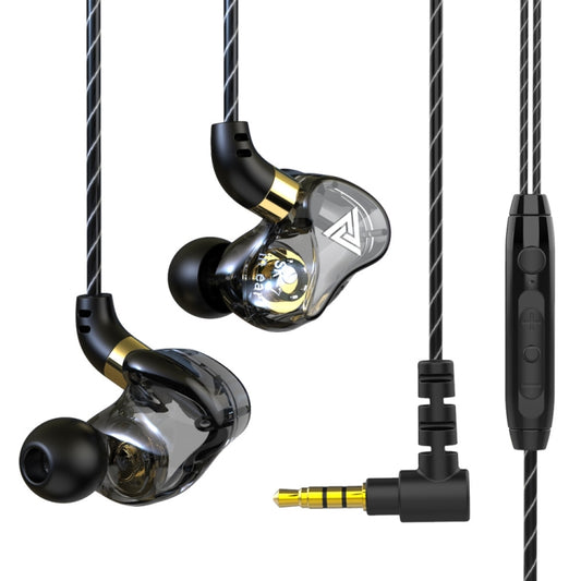QKZ SK7 3.5mm Sports In-ear Copper Driver Wired HIFI Stereo Earphone with Mic(Black) - In Ear Wired Earphone by QKZ | Online Shopping South Africa | PMC Jewellery