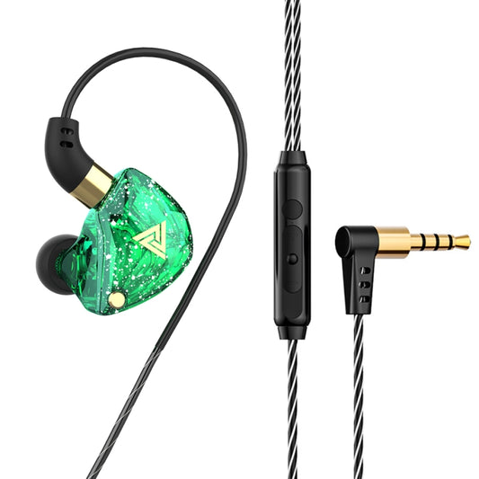 QKZ SK8 3.5mm Sports In-ear Dynamic HIFI Monitor Earphone with Mic(Green) - In Ear Wired Earphone by QKZ | Online Shopping South Africa | PMC Jewellery