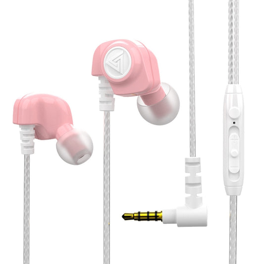 QKZ SK5 In-ear Subwoofer Wire-controlled Music Earphone with Mic(Pink) - In Ear Wired Earphone by QKZ | Online Shopping South Africa | PMC Jewellery