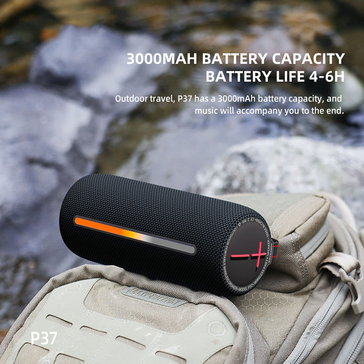 HOPESTAR P37 Outdoor Portable RGB Light Waterproof Wireless Bluetooth Speaker(Black) - Waterproof Speaker by HOPESTAR | Online Shopping South Africa | PMC Jewellery | Buy Now Pay Later Mobicred