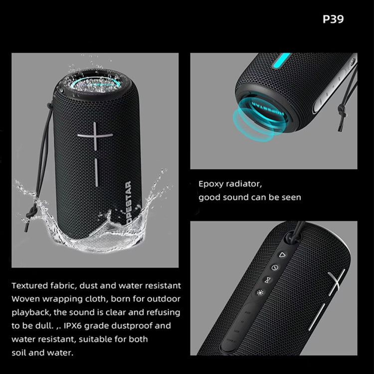 HOPESTAR P39 Outdoor Waterproof RGB Light Wireless Bluetooth Speaker(Grey) - free shipping - PMC TechLife - Order now!