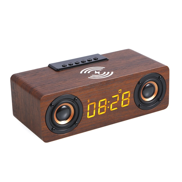 K1 Multifunctional Desktop Wooden Bluetooth Speaker Wireless Loudspeaker(Dark Brown) - Desktop Speaker by PMC Jewellery | Online Shopping South Africa | PMC Jewellery