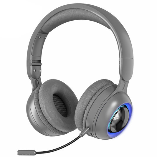 KE08 RGB Stereo PC Wireless Bluetooth Headphones with Microphone(Grey) - Headset & Headphone by PMC Jewellery | Online Shopping South Africa | PMC Jewellery