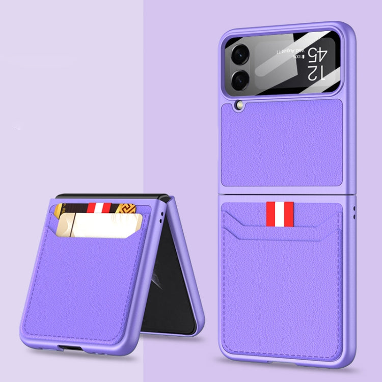 For Samsung Galaxy Z Flip4 GKK Ultra-thin Leather Phone Case with Card Slots(Purple) - Galaxy Z Flip4 5G Cases by GKK | Online Shopping South Africa | PMC Jewellery