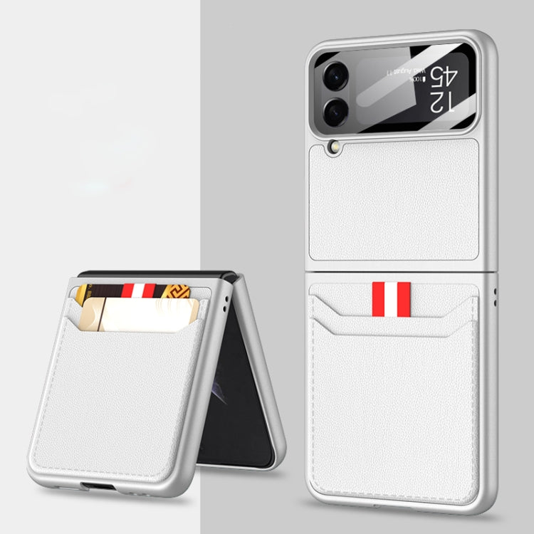 For Samsung Galaxy Z Flip4 GKK Ultra-thin Leather Phone Case with Card Slots(Silver) - Galaxy Z Flip4 5G Cases by GKK | Online Shopping South Africa | PMC Jewellery