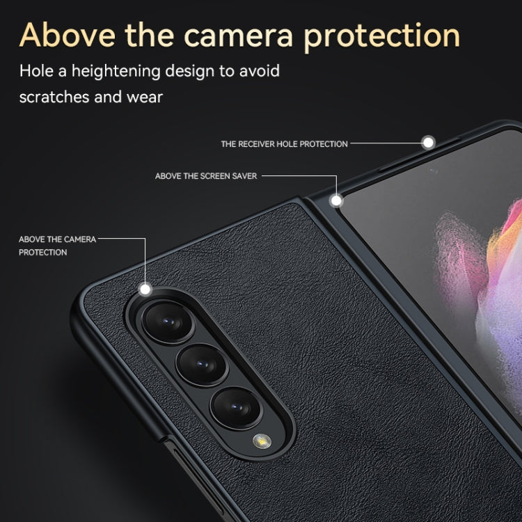 For Samsung Galaxy Z Fold4 SULADA Shockproof TPU + Handmade Leather Protective Case(Black) - Galaxy Z Fold4 5G Cases by SULADA | Online Shopping South Africa | PMC TechLife
