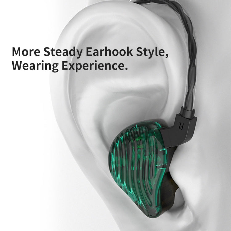 CVJ-CSE Ring Iron Hybrid Music Running Sports In-Ear Wired Headphone, Style:With Mic(Green) - In Ear Wired Earphone by CVJ | Online Shopping South Africa | PMC Jewellery