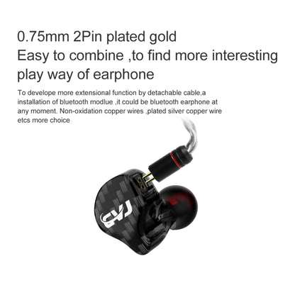 CVJ-CVM Dual Magnetic Ring Iron Hybrid Drive Fashion In-Ear Wired Earphone With Mic Version(Black) - In Ear Wired Earphone by CVJ | Online Shopping South Africa | PMC Jewellery