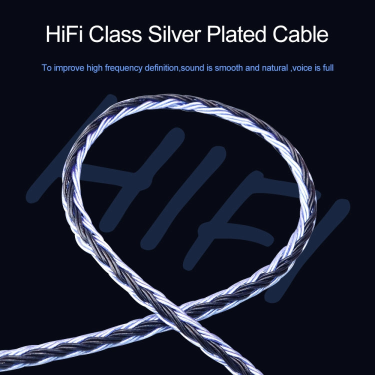 CVJ V3 1.2m 16 Cores Silver-plated 3.5mm Earphone Cable, Style:MMCX(Silver-Blue) - Cable & Splitter by CVJ | Online Shopping South Africa | PMC Jewellery