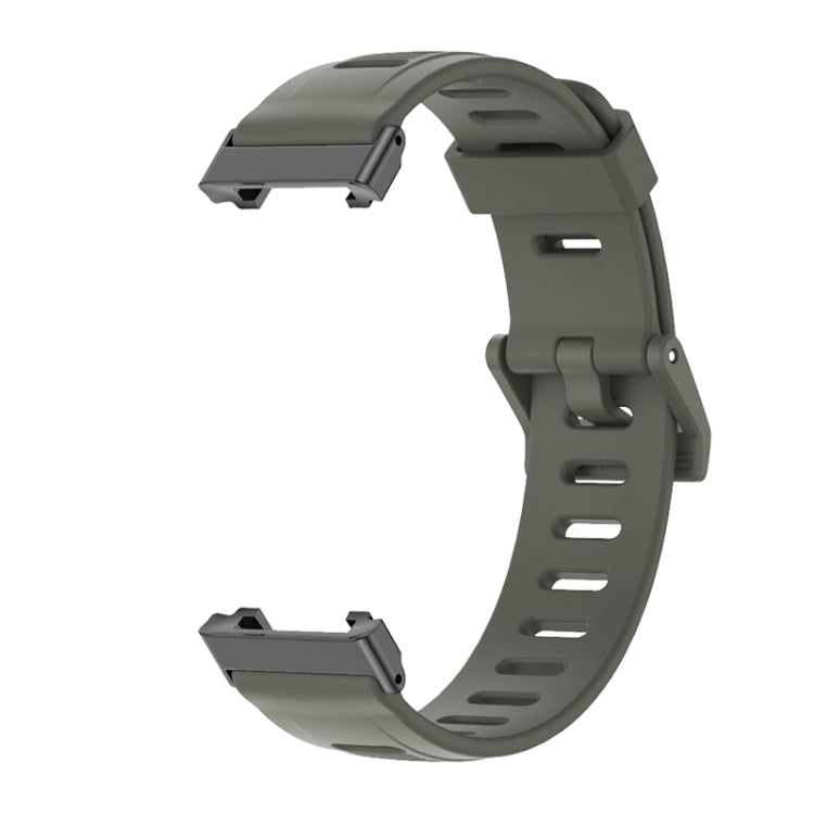 For Xiaomi Mi Band 7 Pro Mijobs Flat Hole TPU Watch Band(Khaki Green Black) - Watch Bands by MIJOBS | Online Shopping South Africa | PMC Jewellery | Buy Now Pay Later Mobicred