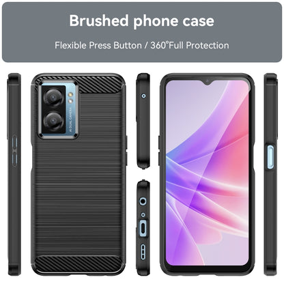 For OPPO A57S Carbon Fiber Brushed Texture TPU Case(Black) - OPPO Cases by PMC Jewellery | Online Shopping South Africa | PMC Jewellery