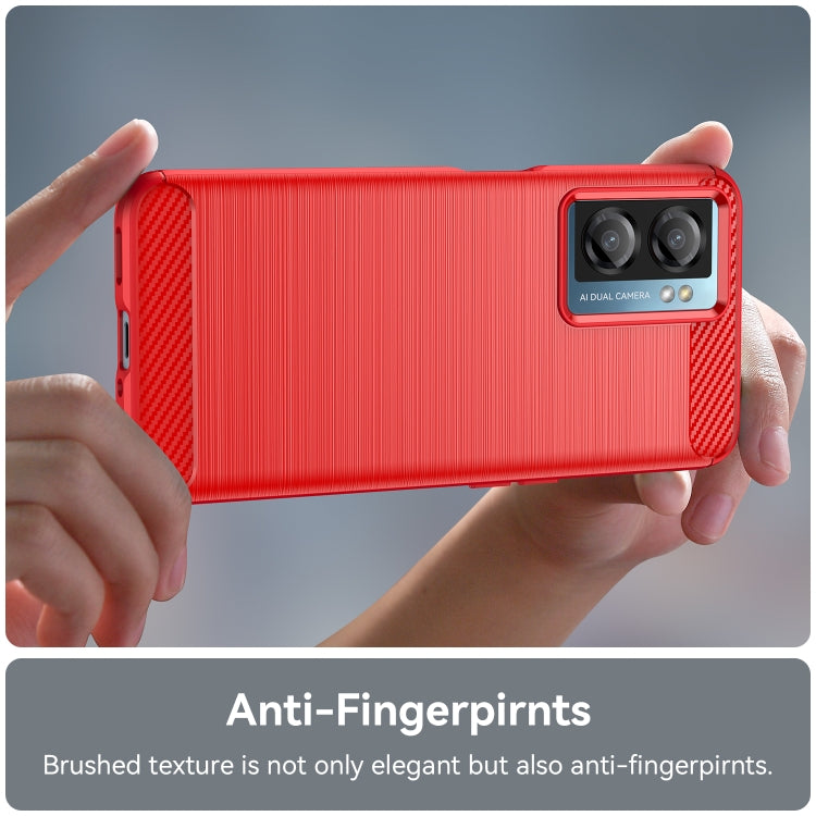For OPPO A57S Carbon Fiber Brushed Texture TPU Case(Red) - OPPO Cases by PMC Jewellery | Online Shopping South Africa | PMC Jewellery