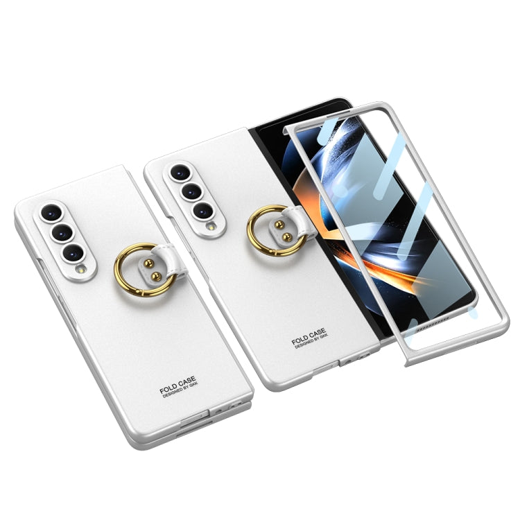 For Samsung Galaxy Z Fold4 GKK Ultra-thin PC Full Coverage Phone Case with Ring Holder(Silver) - Galaxy Z Fold4 5G Cases by GKK | Online Shopping South Africa | PMC Jewellery