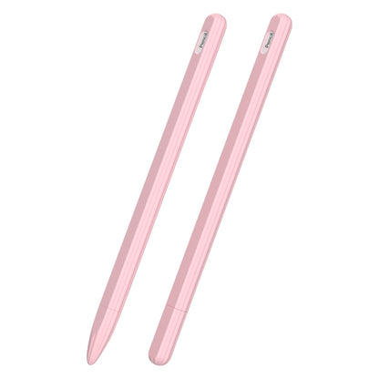 3 in 1 Striped Liquid Silicone Stylus Case with Two Tip Caps For Apple Pencil 1(Pink) - Pencil Accessories by PMC Jewellery | Online Shopping South Africa | PMC Jewellery