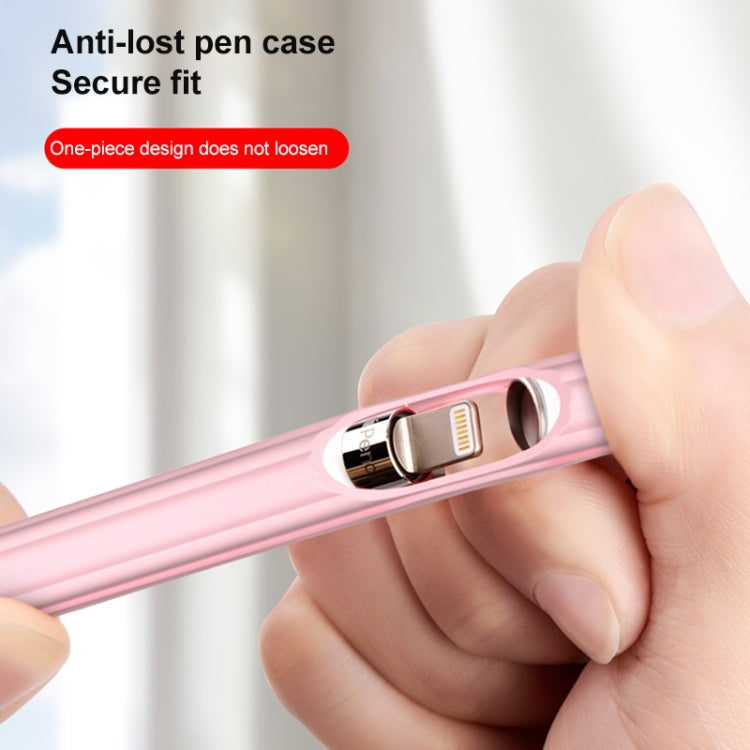 3 in 1 Striped Liquid Silicone Stylus Case with Two Tip Caps For Apple Pencil 2(Red) - Pencil Accessories by PMC TechLife | Online Shopping South Africa | PMC TechLife