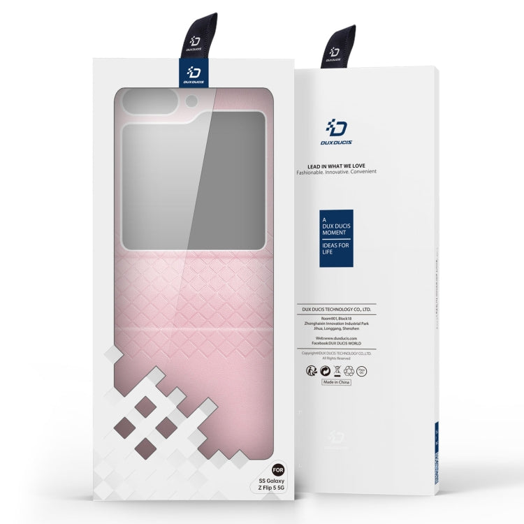 For Samsung Galaxy Z Flip5 5G DUX DUCIS Bril Series PU + TPU Phone Case(Pink) - Galaxy Z Flip5 Cases by DUX DUCIS | Online Shopping South Africa | PMC Jewellery | Buy Now Pay Later Mobicred