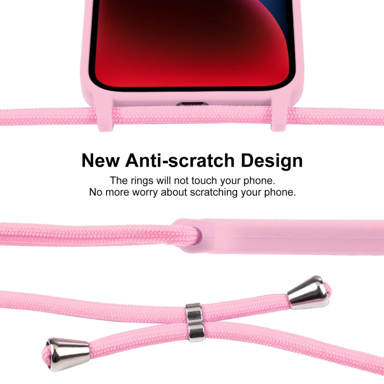 For iPhone 14 Crossbody Lanyard Liquid Silicone Case(Pink) - iPhone 14 Cases by PMC TechLife | Online Shopping South Africa | PMC TechLife