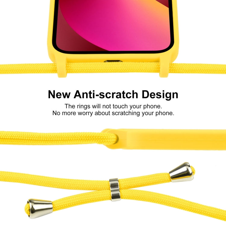 For iPhone 13 Crossbody Lanyard Liquid Silicone Case(Yellow) - iPhone 13 Cases by PMC TechLife | Online Shopping South Africa | PMC TechLife