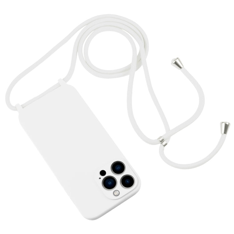 For iPhone 13 Pro Max Crossbody Lanyard Liquid Silicone Case(White) - iPhone 13 Pro Max Cases by PMC Jewellery | Online Shopping South Africa | PMC Jewellery