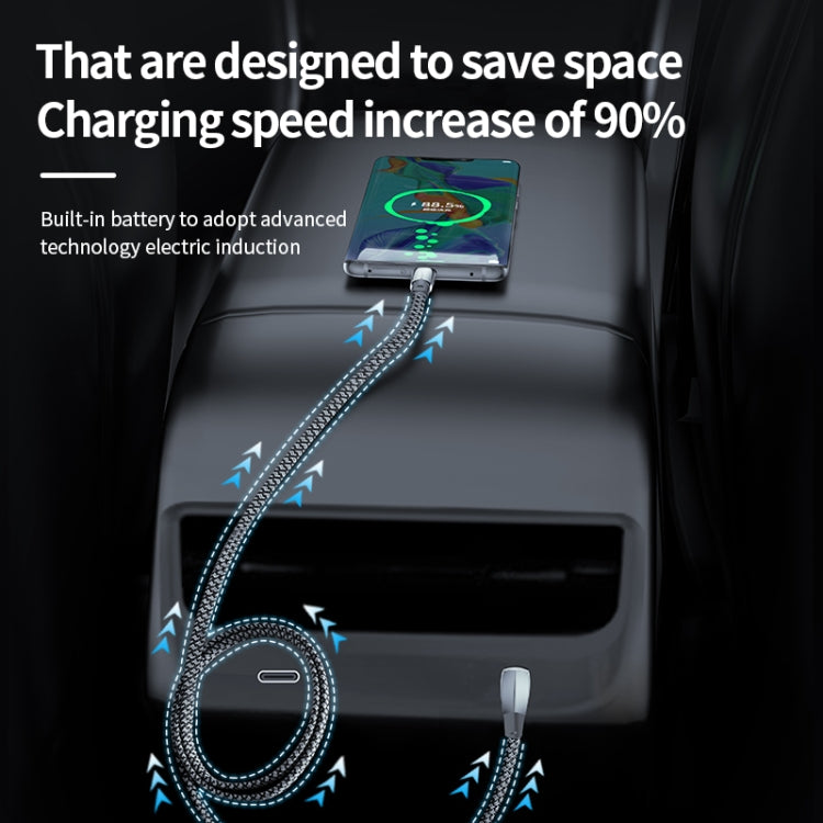 3A USB-C/Type-C to 8 Pin Elbow Fast Charge Data Cable, Length:2m(Grey) - 2 in 1 Cable by PMC TechLife | Online Shopping South Africa | PMC TechLife